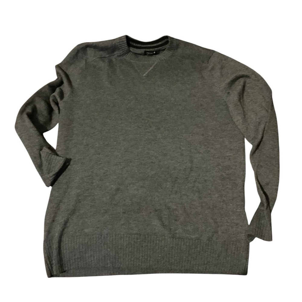Smartwool Gray Crewneck Sweater with Ribbed Cuffs